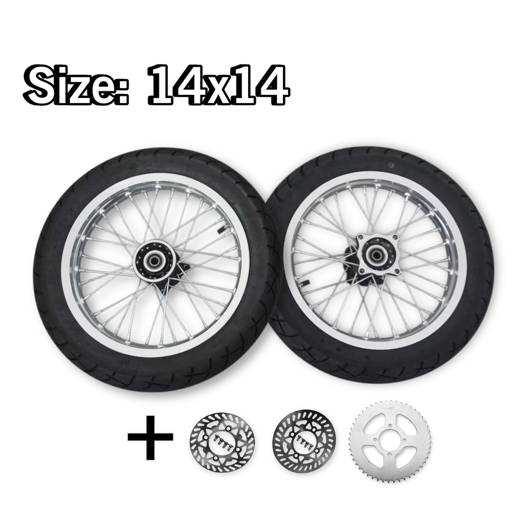 14 Inch Supermoto Wheel Set