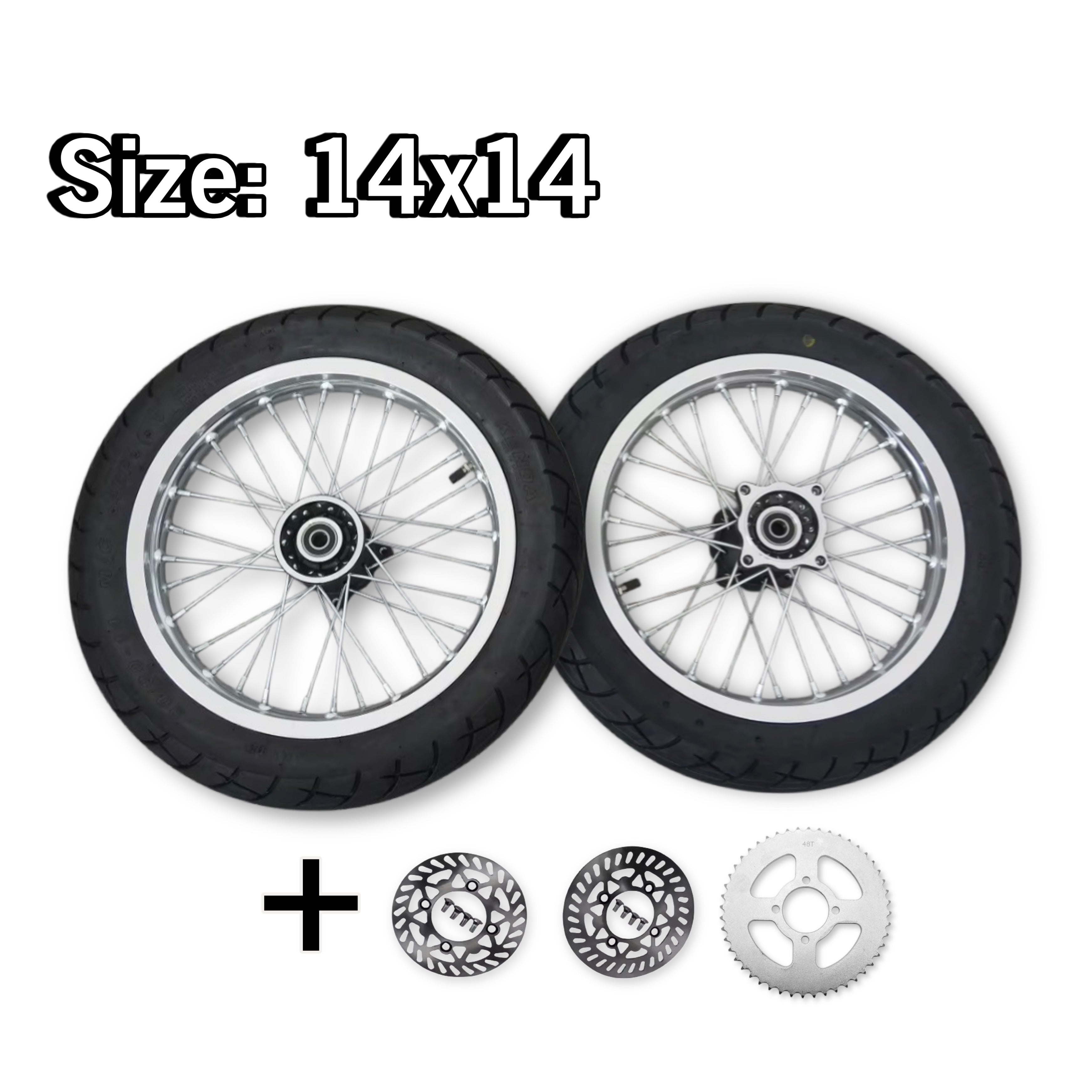14 Inch Supermoto Wheel Set